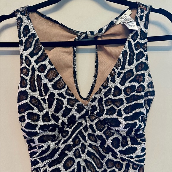 Cache XS Metallic Animal Print Patterned Tank Top Y2K Style - Picture 4 of 7